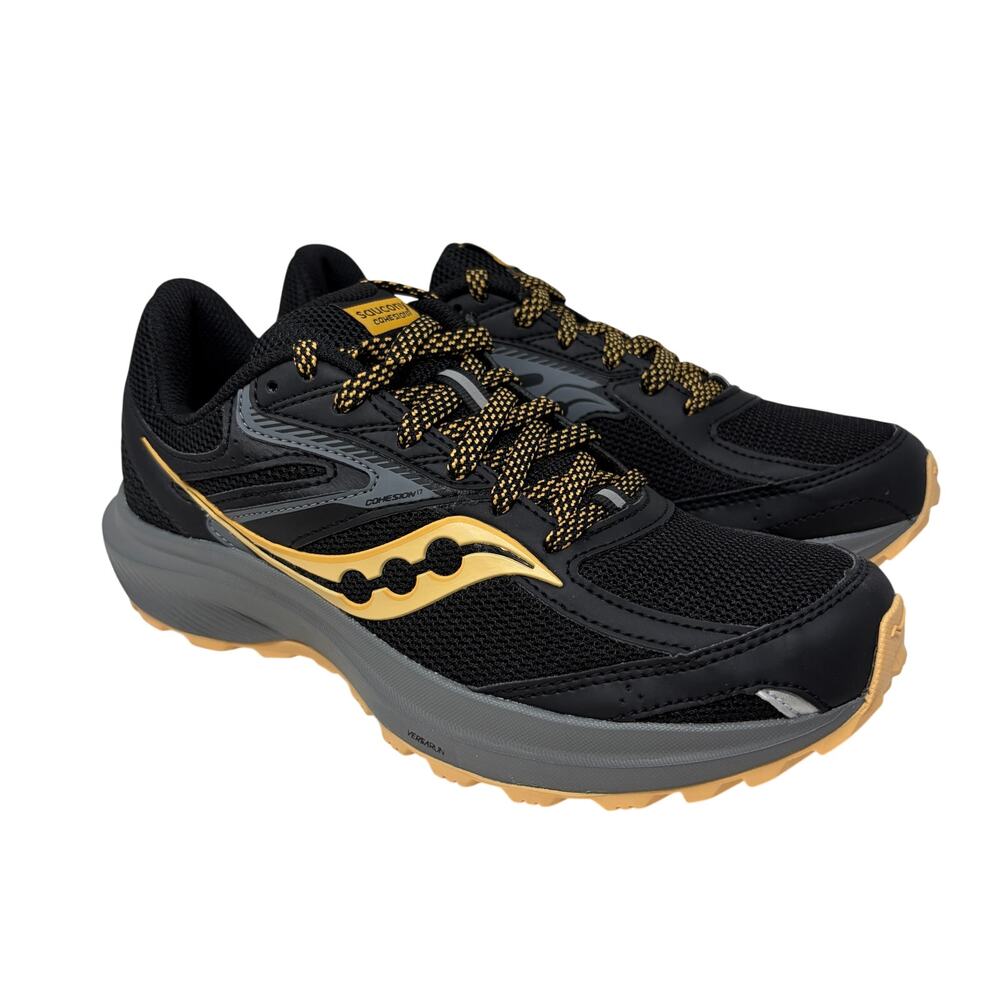 Saucony Cohesion TR17 Womens Sz 7.5 Black Flax Orange Running Shoes Sneakers NEW